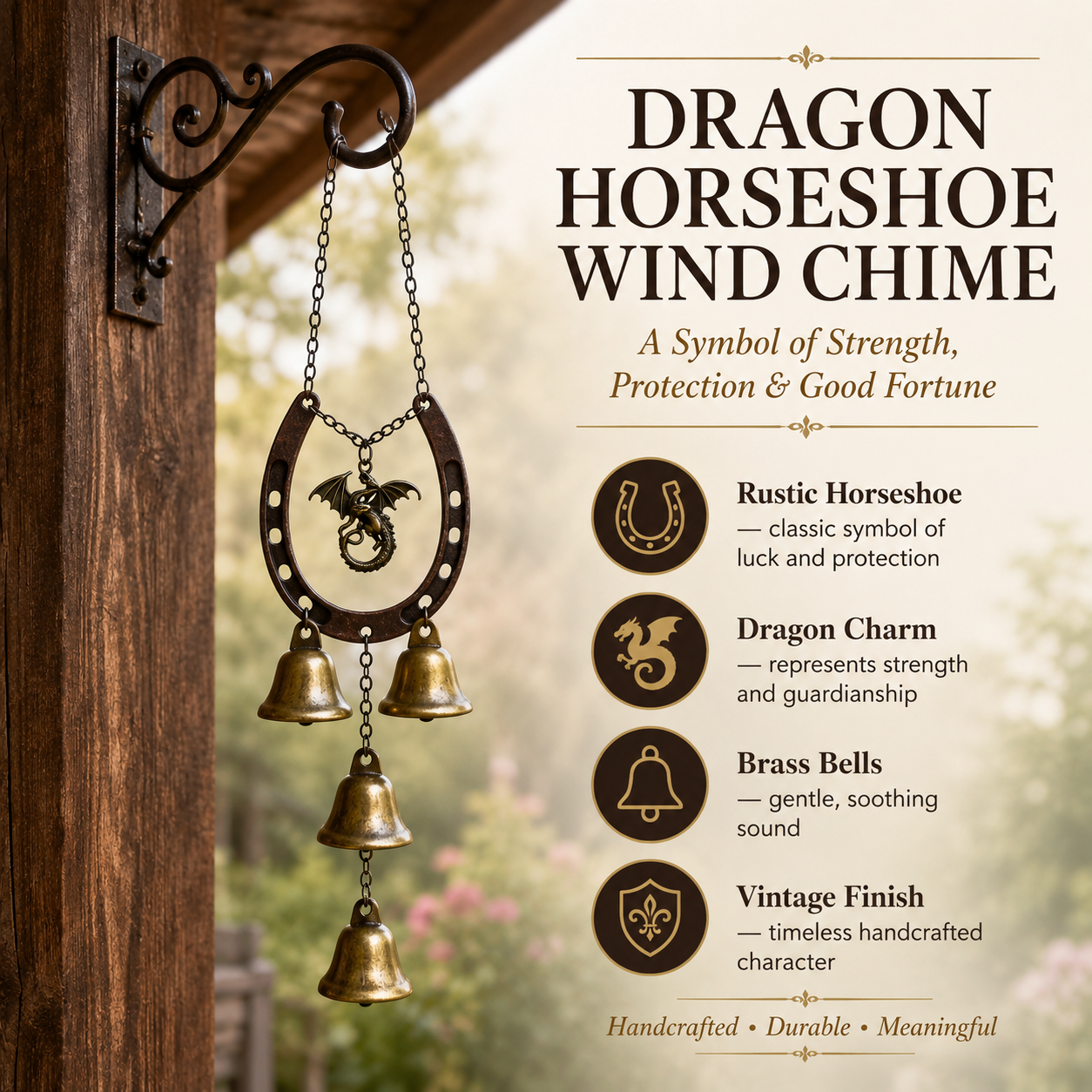 The Dragon Horseshoe Wind Chime A Symbol Of Strength, Protection & Good Fortune