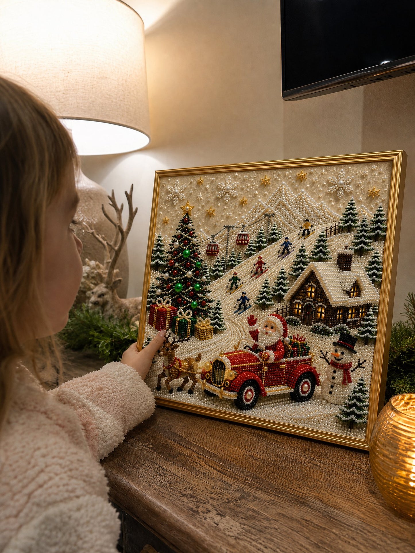 ๐๐
Premium 3D Pearl Christmas Wall Art Kit | Luxury Flocked Canvas with Scratch-Resistant Non-Fading Pearl Beads DIY Holiday Decorโ๏ธโ๏ธ
