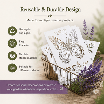🌿 Garden Wall Stencil. Reusable DIY Kit for Walls. Fences & Patios