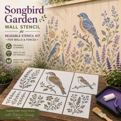 🌿 Garden Wall Stencil. Reusable DIY Kit for Walls. Fences & Patios