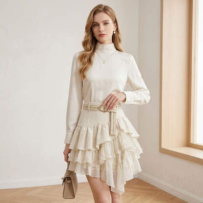 Midnight Nautical Strapless Belted Mini Dress