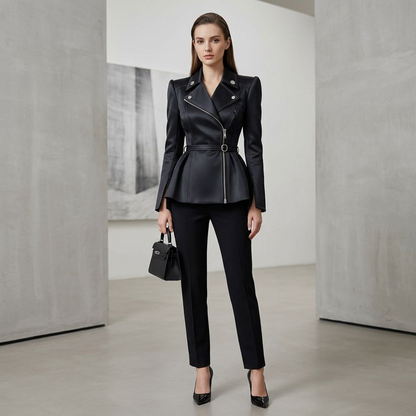 Midnight Moto Peplum Jacket