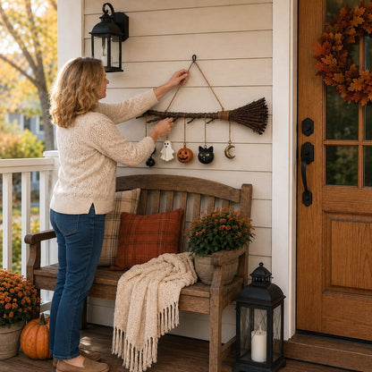 Lighted Fall Broom Wall Hanging 🍂
