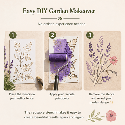 🌿 Garden Wall Stencil. Reusable DIY Kit for Walls. Fences & Patios