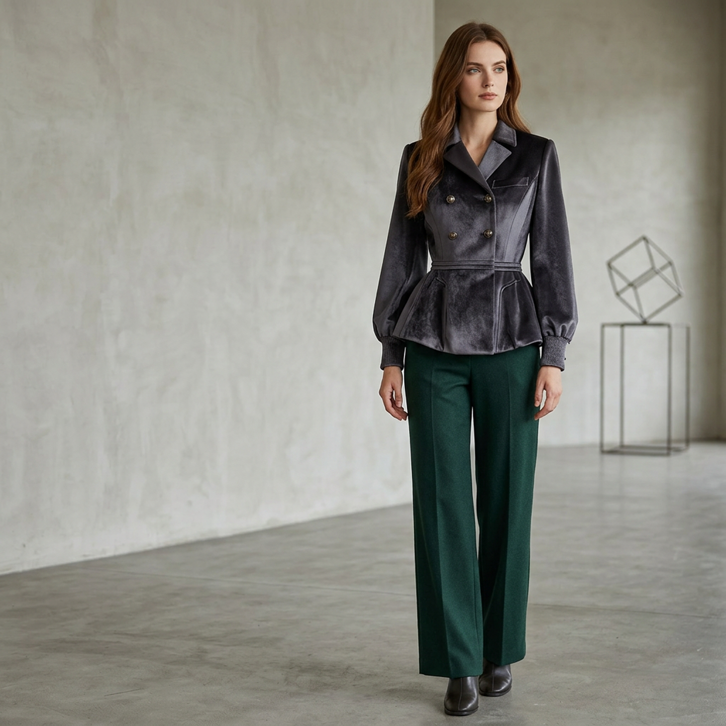 Velvet Dusk Peplum Jacket