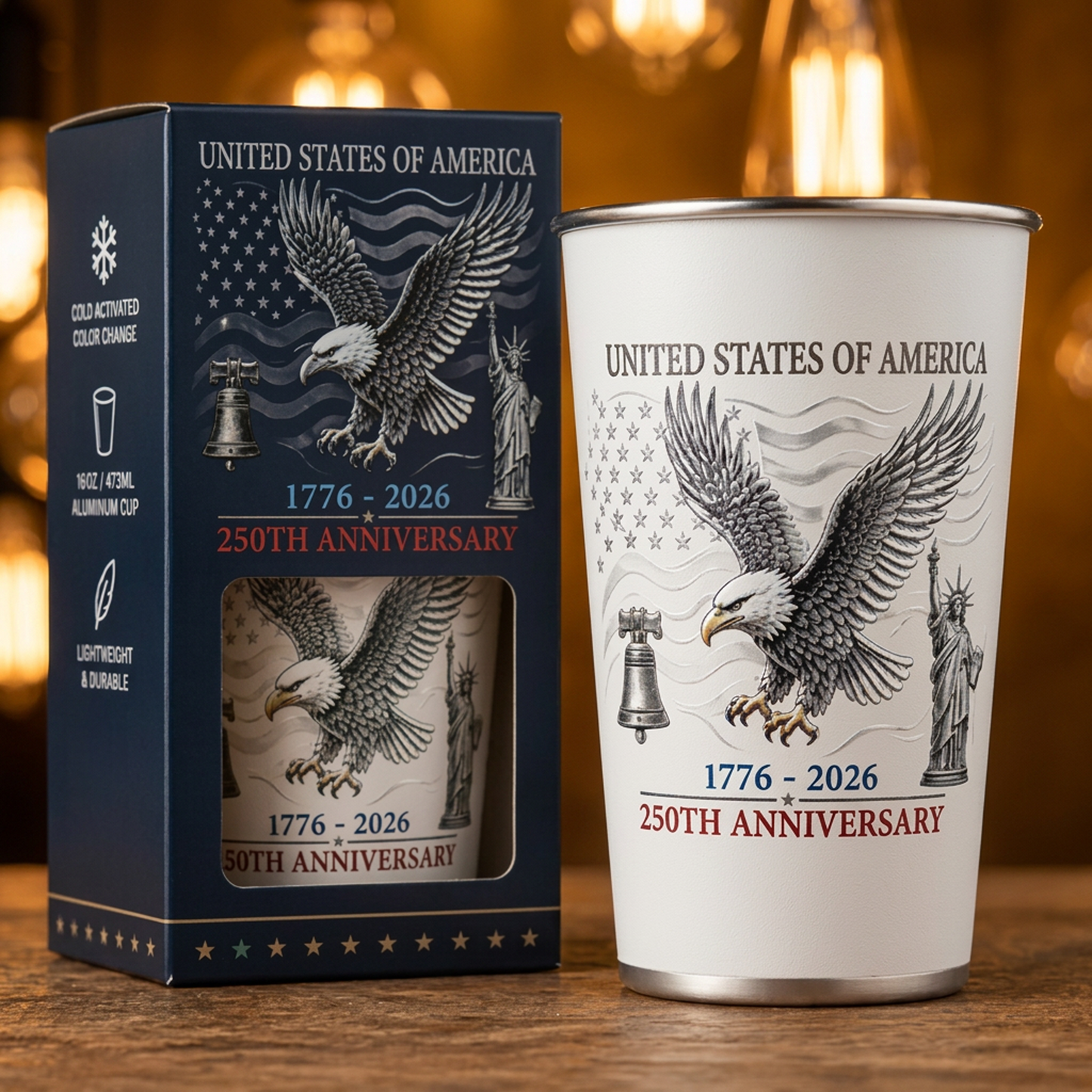 🦅Limited Edition USA 250th Anniversary Color-Changing Cup