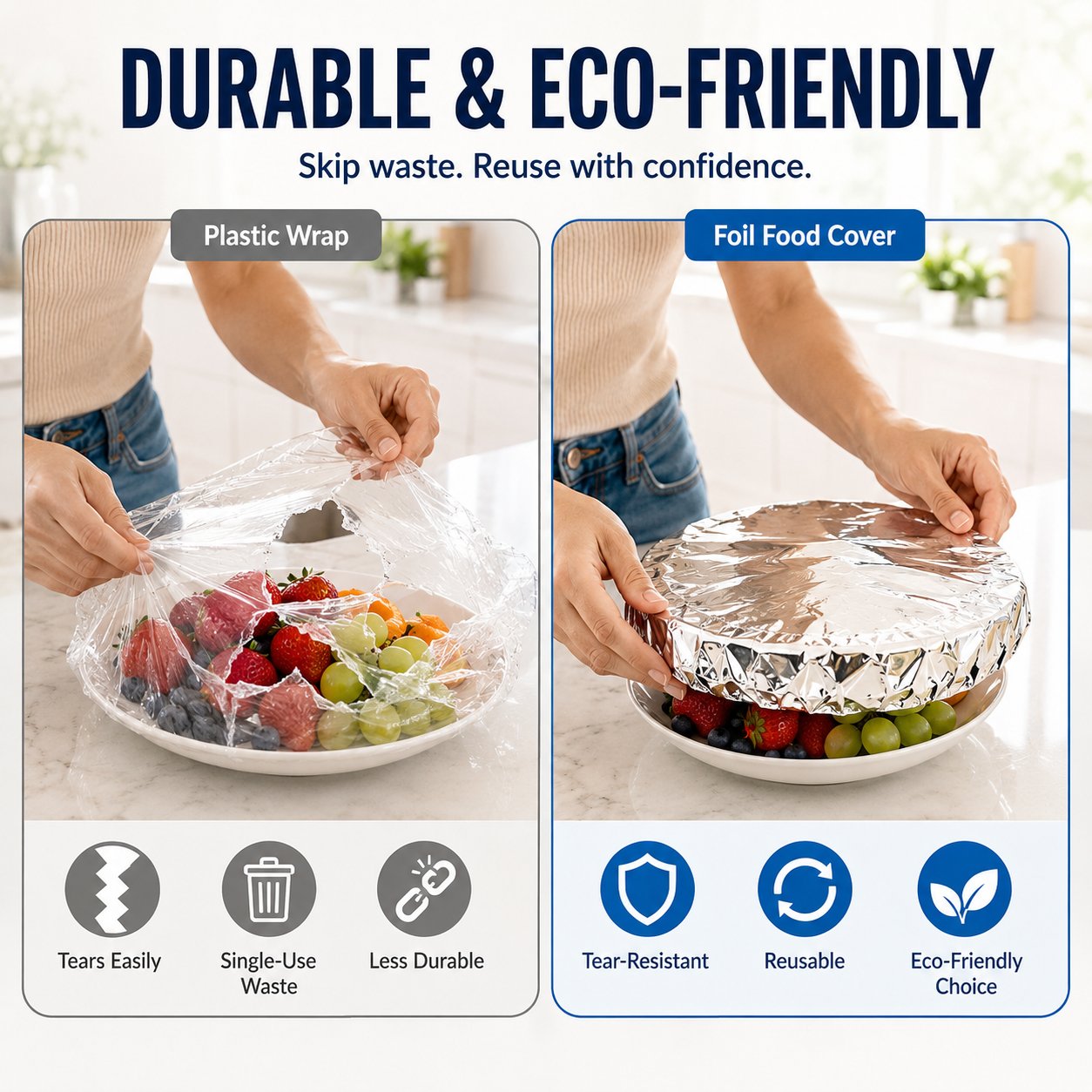 Universal Stretchable Aluminum Food Covers🍽️