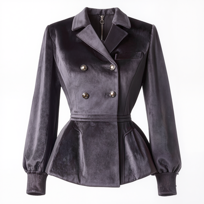 Velvet Dusk Peplum Jacket