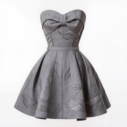 Obsidian Swirl Sculpted Strapless Mini Dress