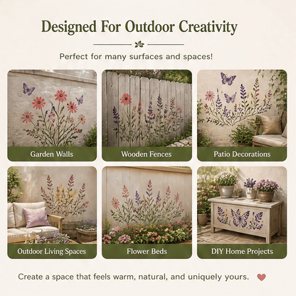 🌿 Garden Wall Stencil. Reusable DIY Kit for Walls. Fences & Patios