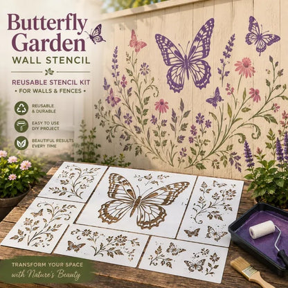 🌿 Garden Wall Stencil. Reusable DIY Kit for Walls. Fences & Patios