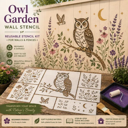 🌿 Garden Wall Stencil. Reusable DIY Kit for Walls. Fences & Patios
