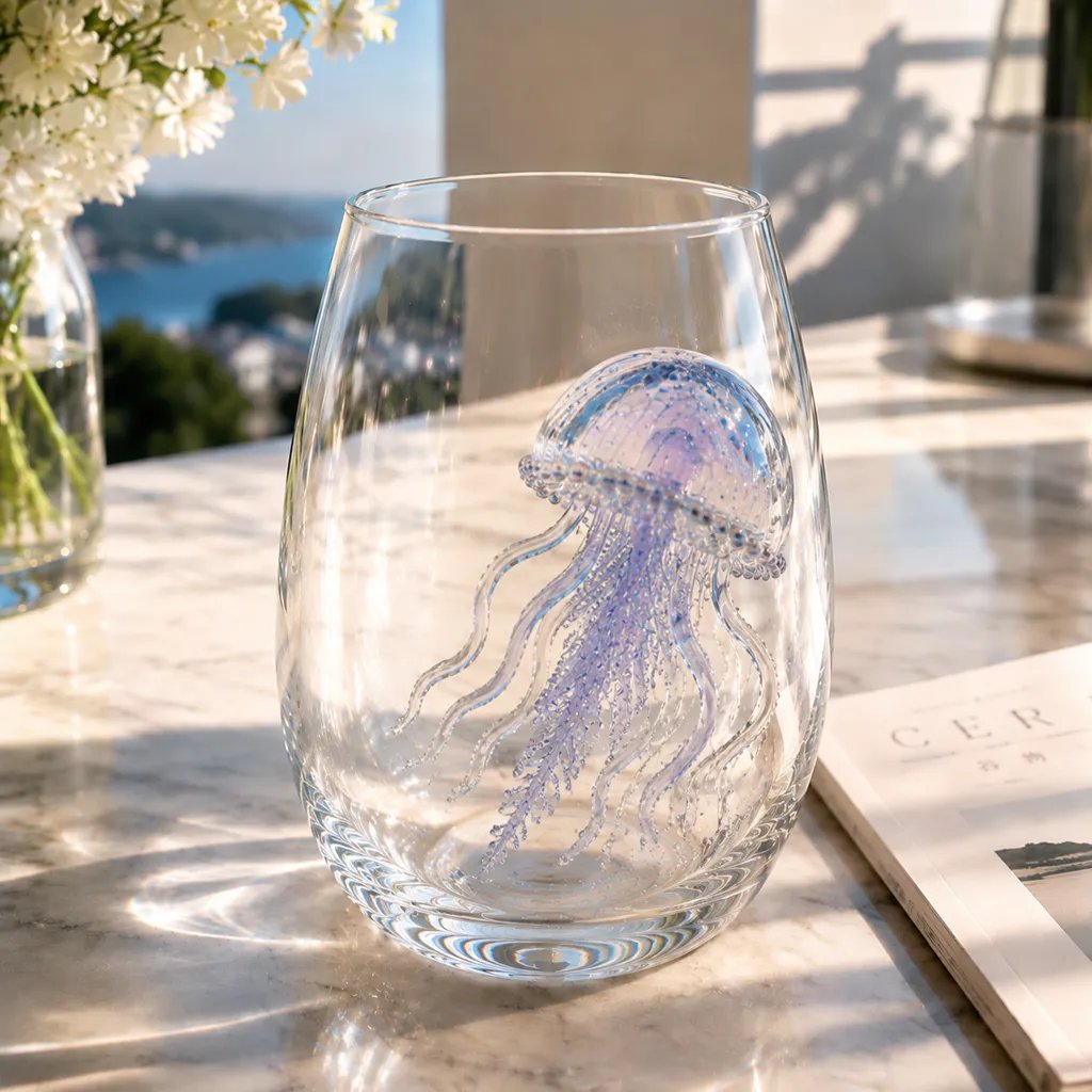 🎉🌊Artisanal Blue Ringed Octopus Glassware