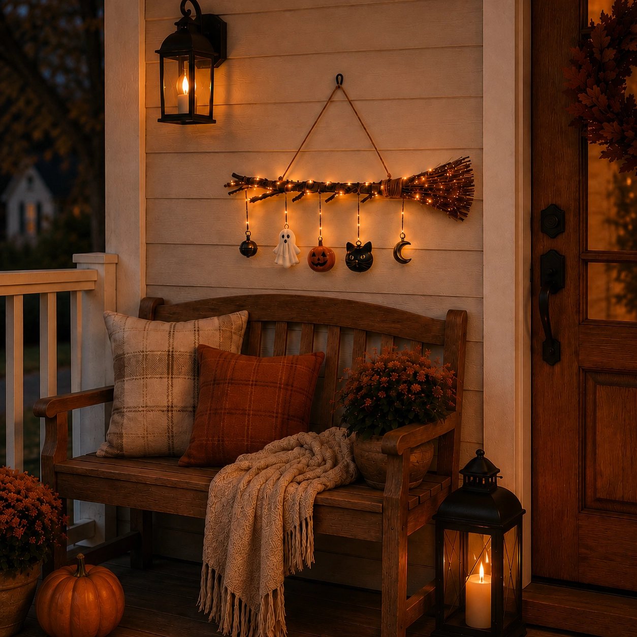 Lighted Fall Broom Wall Hanging 🍂