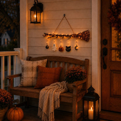 Lighted Fall Broom Wall Hanging 🍂