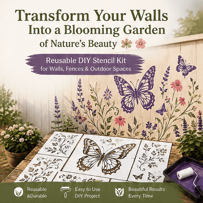 🌿 Garden Wall Stencil. Reusable DIY Kit for Walls. Fences & Patios