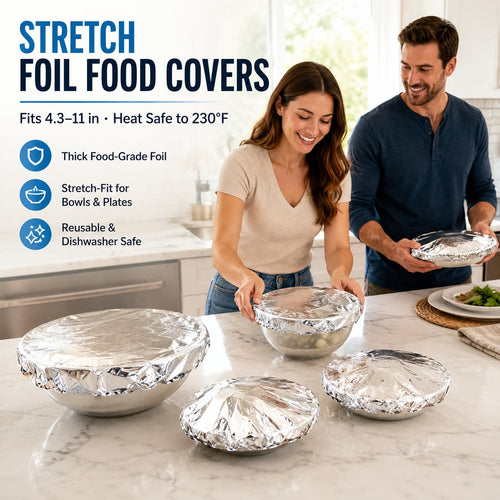 Universal Stretchable Aluminum Food Covers🍽️