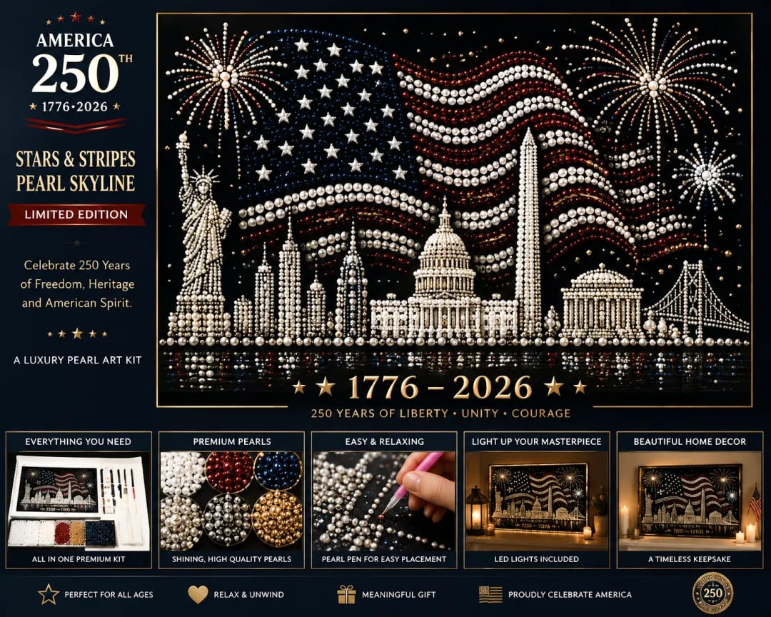 Limited Edition – America’s 250th Anniversary Stars & Stripes Skyline Pearl Art Kit