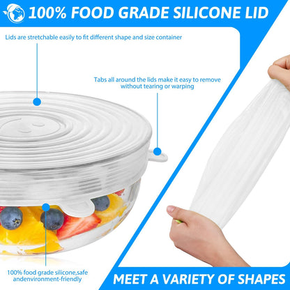 Silicone Cover Stretch Lids Reusable Airtight Food Wrap Covers
