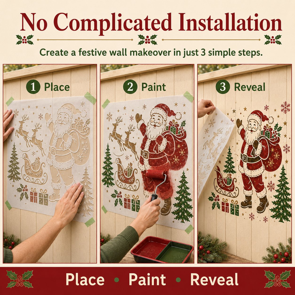 🌿 Garden Wall Stencil. Reusable DIY Kit for Walls. Fences & Patios