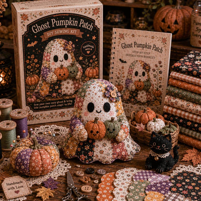 🔥49% Off Last Day - 👻Little Ghost's Cozy Halloween DIY Patchwork Kit