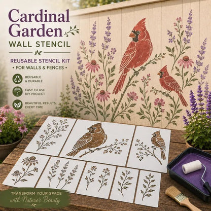 🌿 Garden Wall Stencil. Reusable DIY Kit for Walls. Fences & Patios