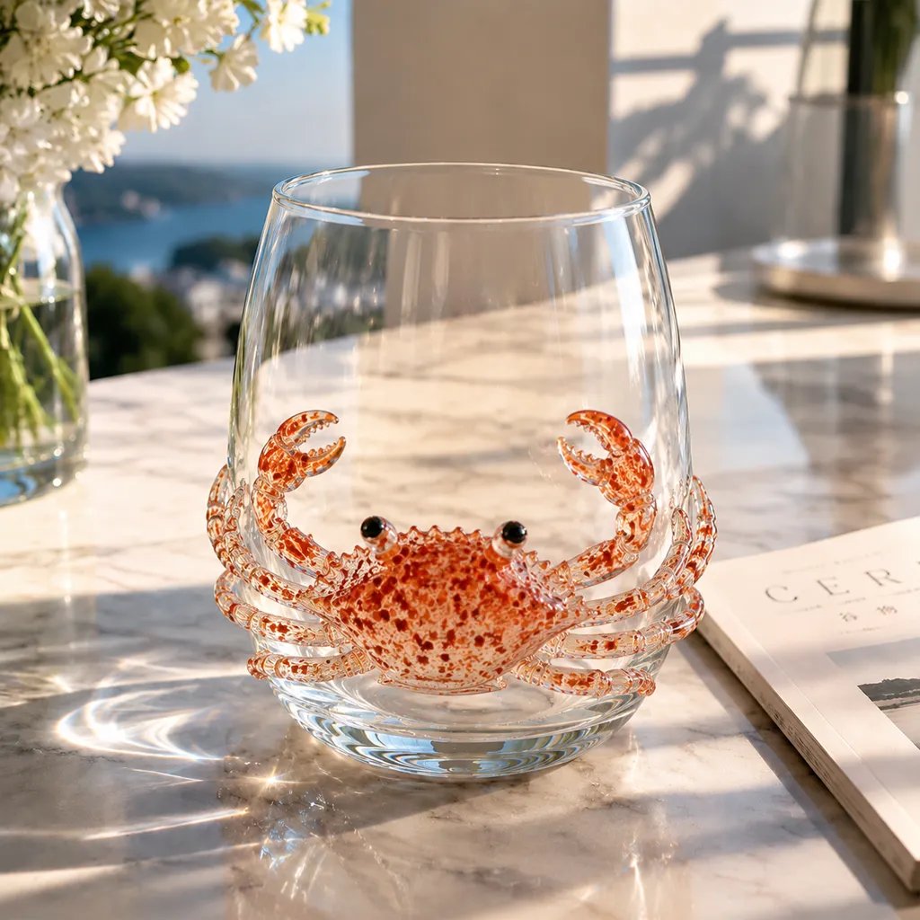 🎉🌊Artisanal Blue Ringed Octopus Glassware