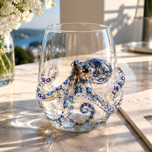 🎉🌊Artisanal Blue Ringed Octopus Glassware
