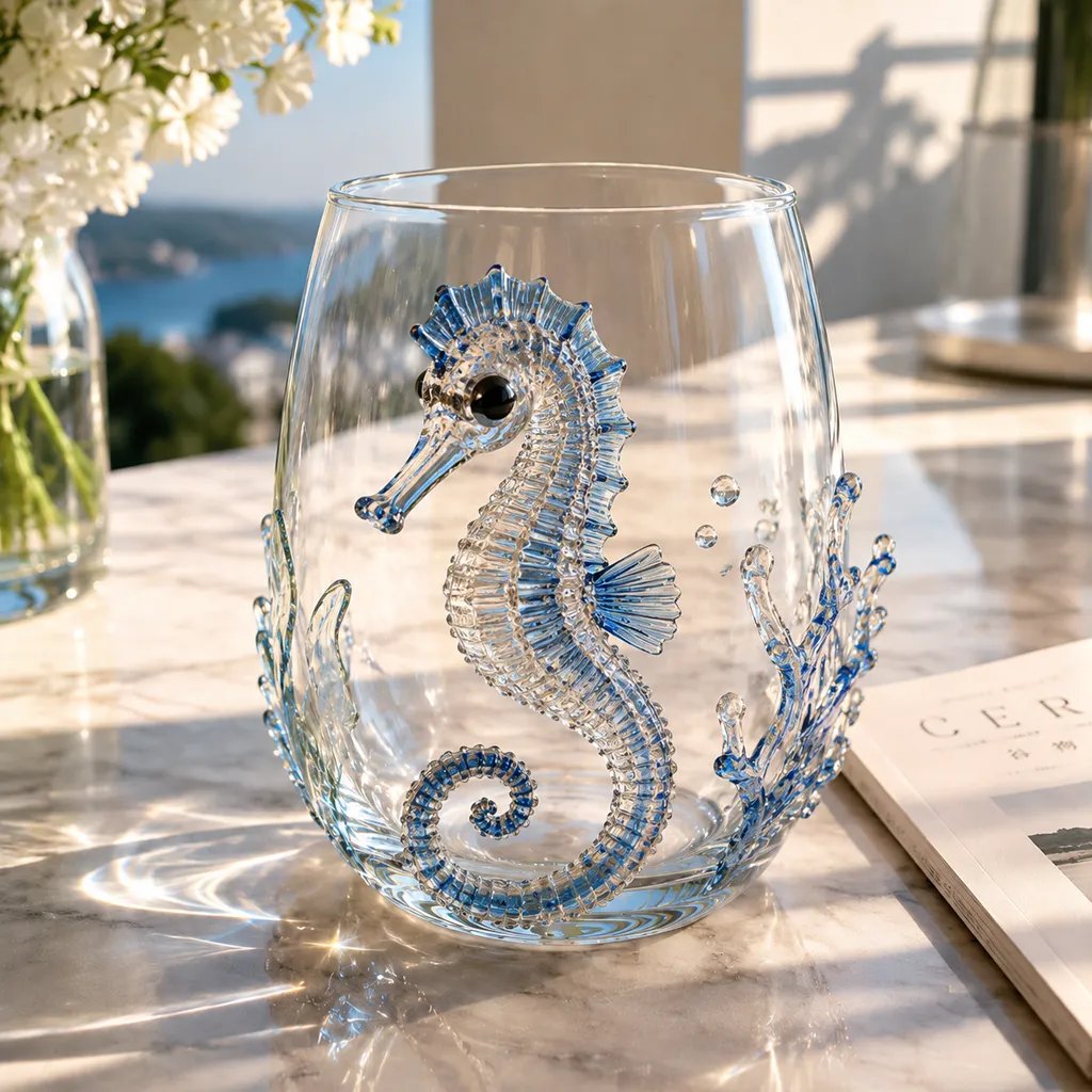 🎉🌊Artisanal Blue Ringed Octopus Glassware