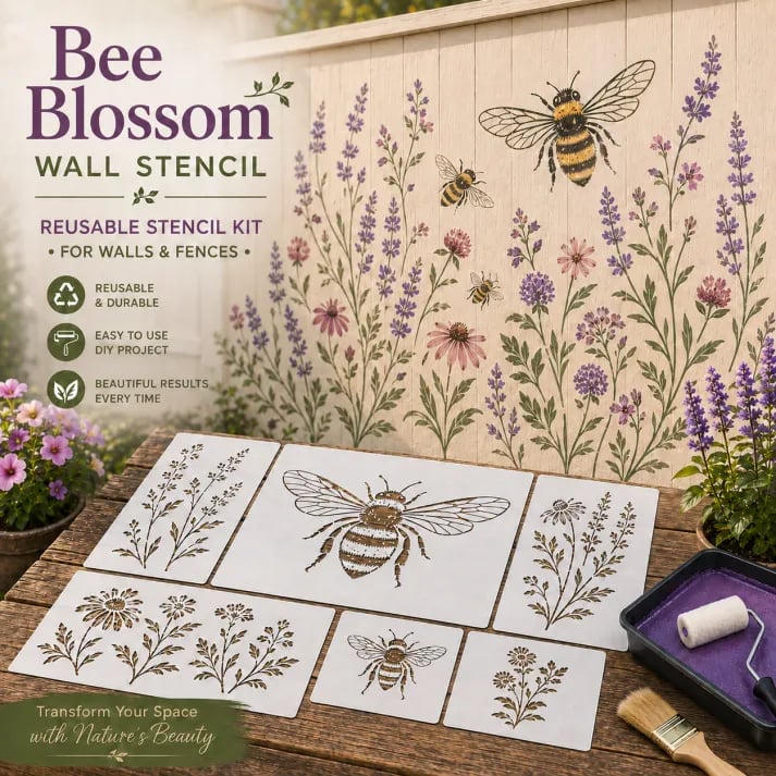🌿 Garden Wall Stencil. Reusable DIY Kit for Walls. Fences & Patios
