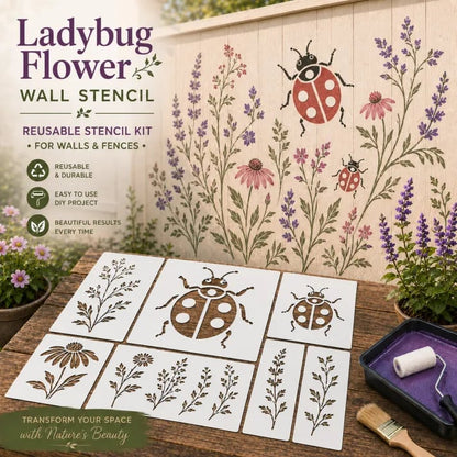 🌿 Garden Wall Stencil. Reusable DIY Kit for Walls. Fences & Patios